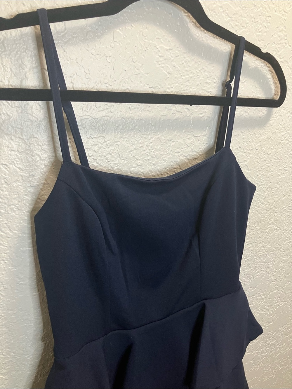 Short Navy Ruffle Dress - Picture 3 of 9